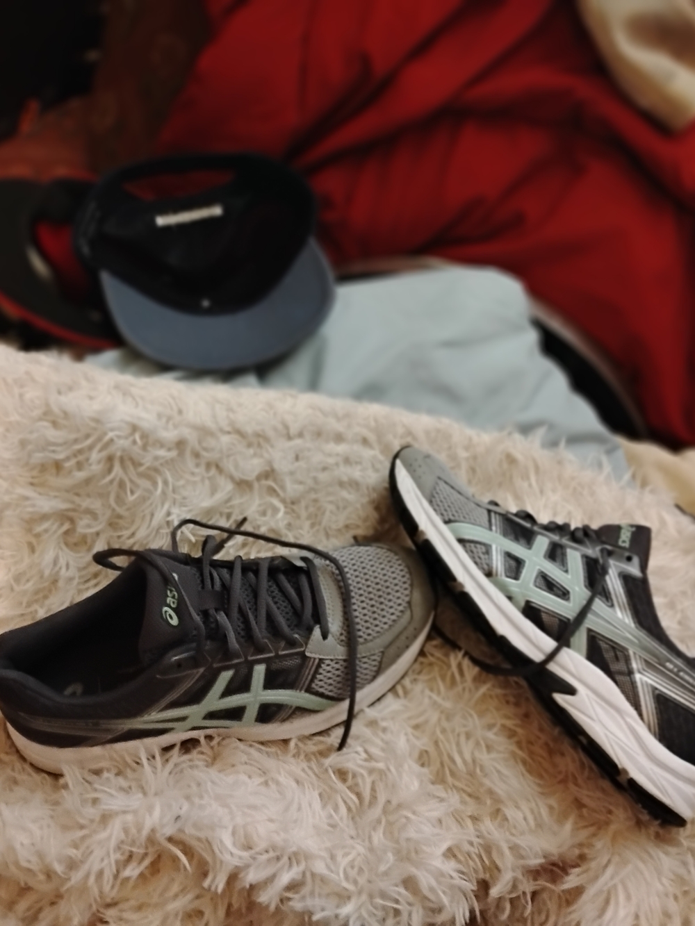 Asics Gray and Mint Green Women's Athletic Running Shoes